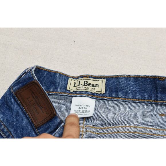 L.L. Bean Men's Standard Fit Blue Jeans Size 34x29 Standard Fit Cotton - Picture 8 of 8